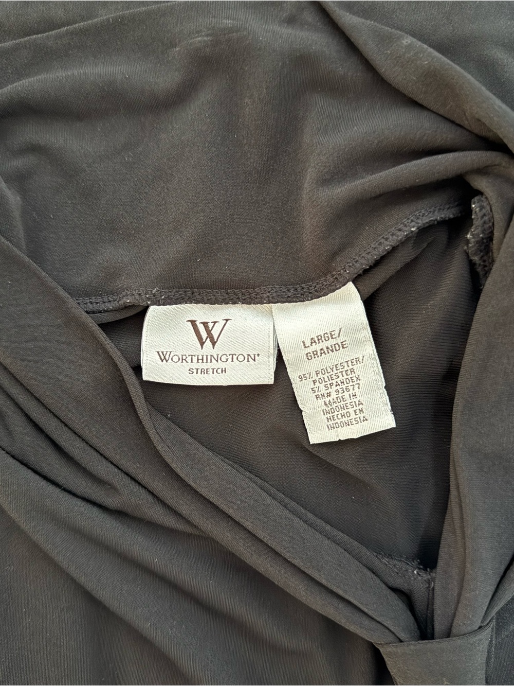 Worthington Sleeveless Tie-Neck Top - Black - Picture 3 of 4